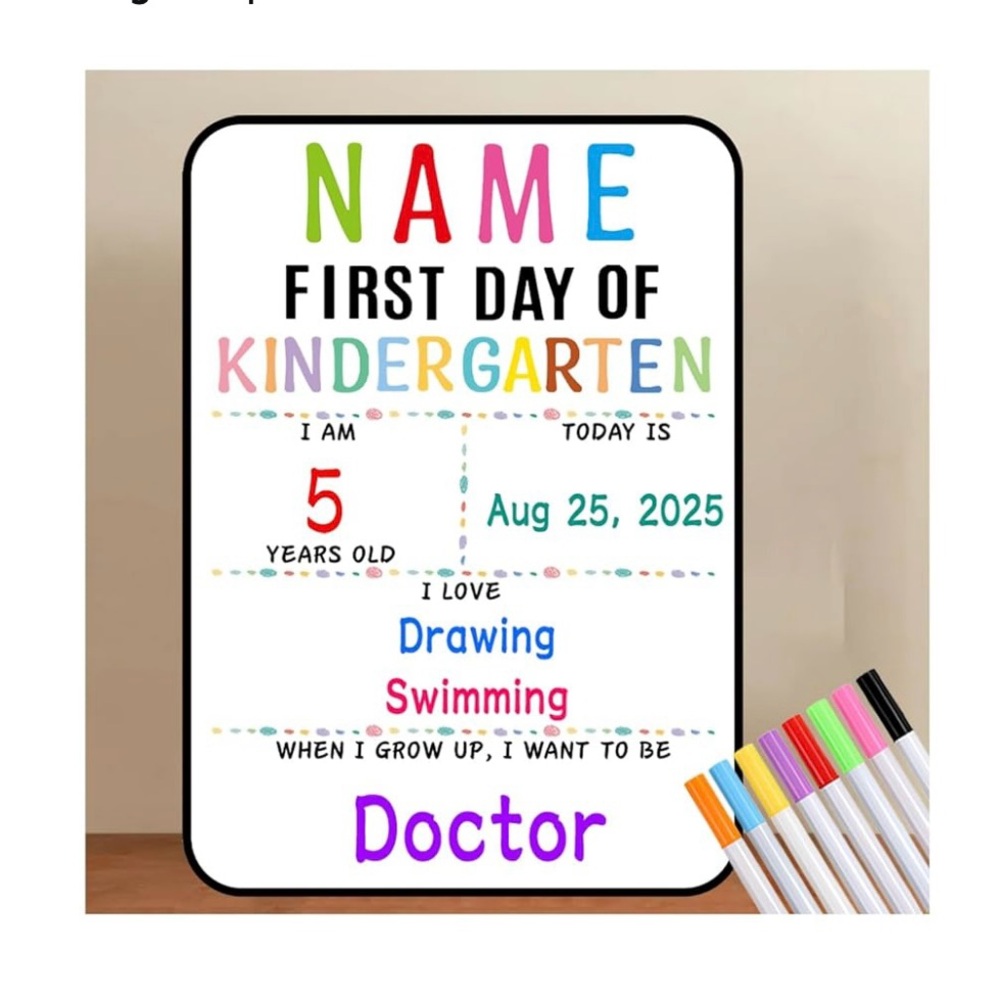FirstDay‎ of School Whiteboard 3-1 Sign